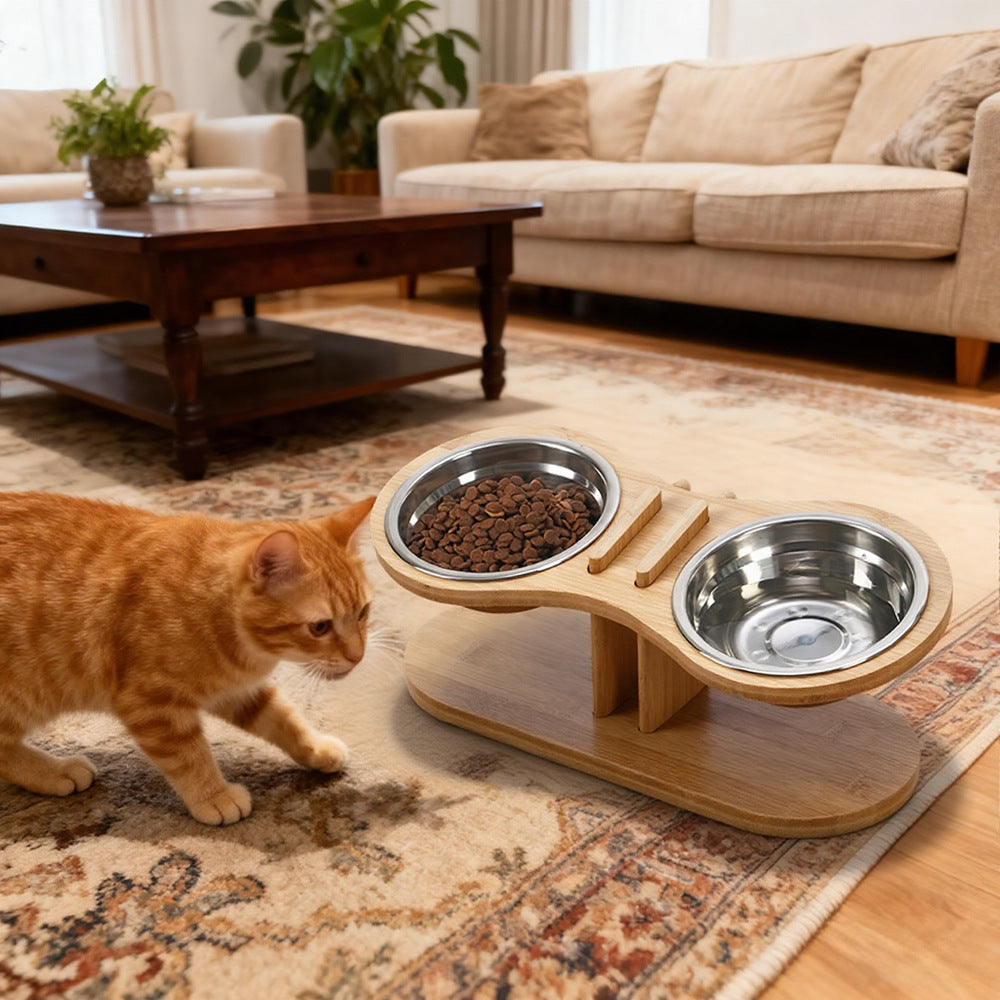 Elevate Your Pet's Dining Experience with the Adjustable Tilted Pet Feeding Stand
