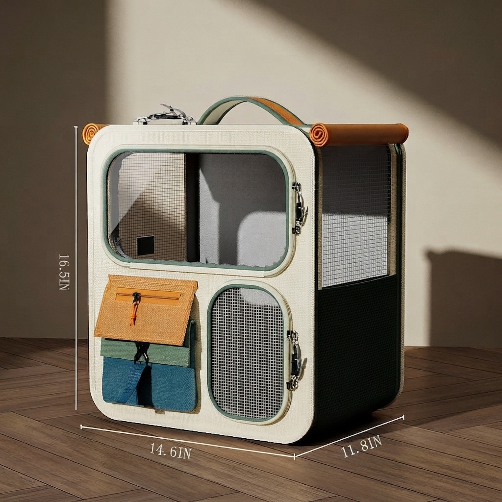 Large Capacity Pet Carrier Backpack With Luggage Style Design