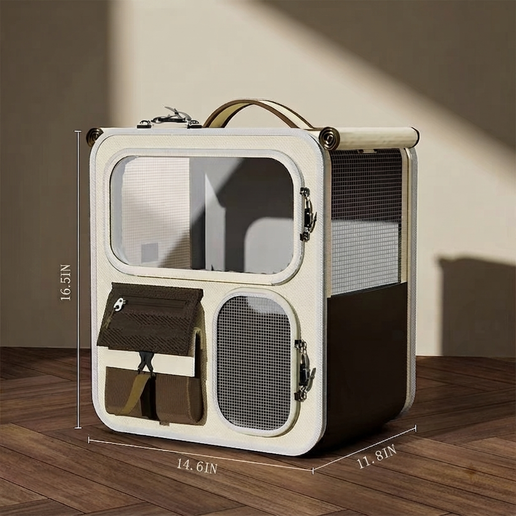 Large Capacity Pet Carrier Backpack With Luggage Style Design
